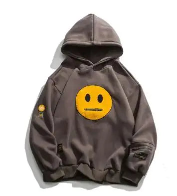 Smiley Face Patchwork Hoodie